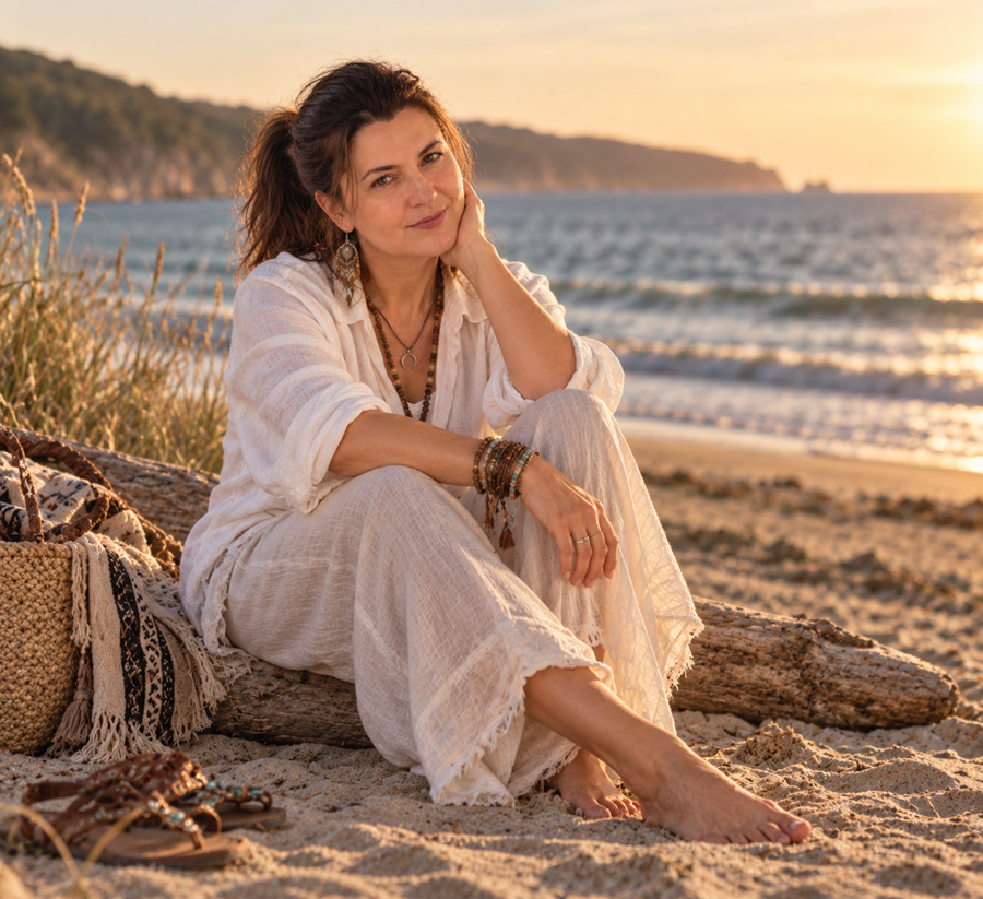 Klaudia Rygiel odpoczywająca na plaży nad morzem
